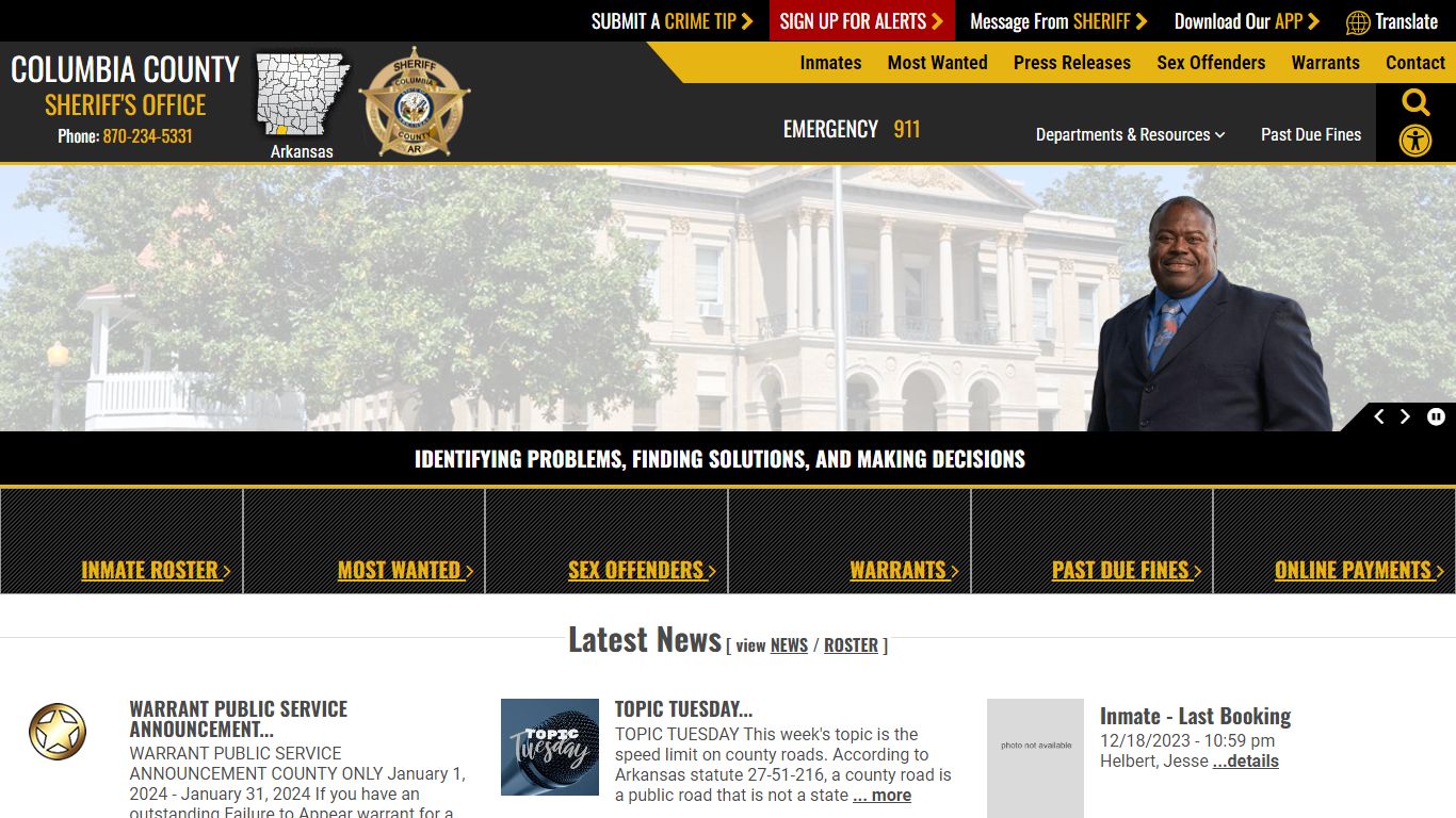Inmate Roster (92) - Columbia County Sheriff AR